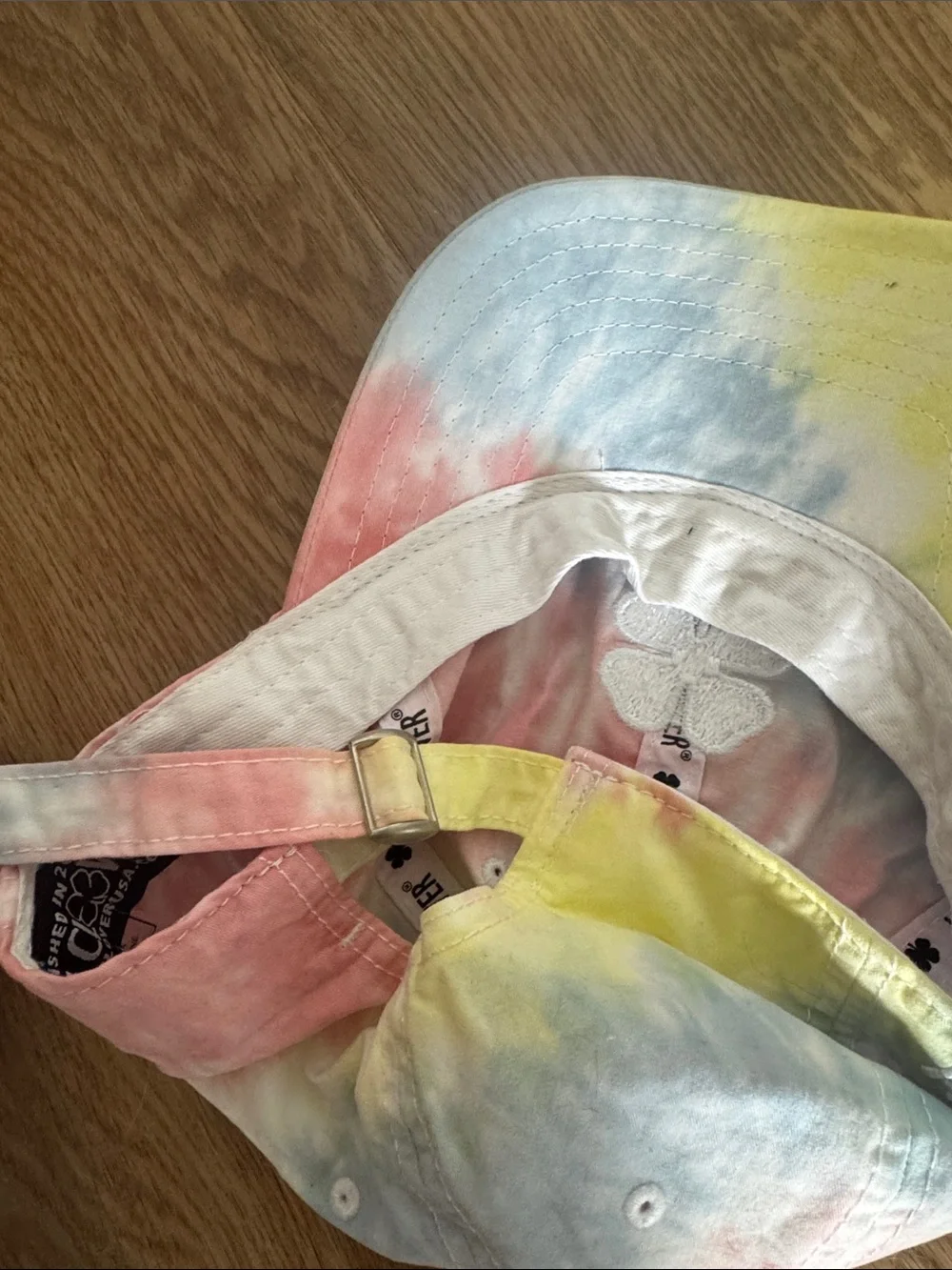 Pastel Tie-Dye Baseball Cap with Clover Patch - Multi
